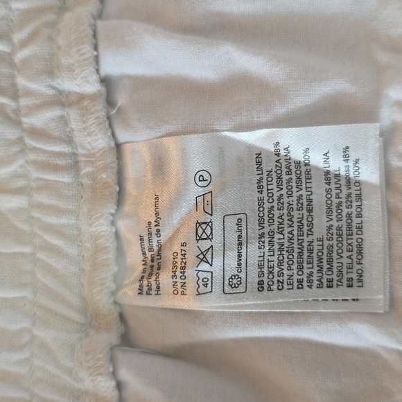 H&M -White Casual Drawstring Shorts. Linen Blend. Size 12. NWT! - Picture 4 of 5